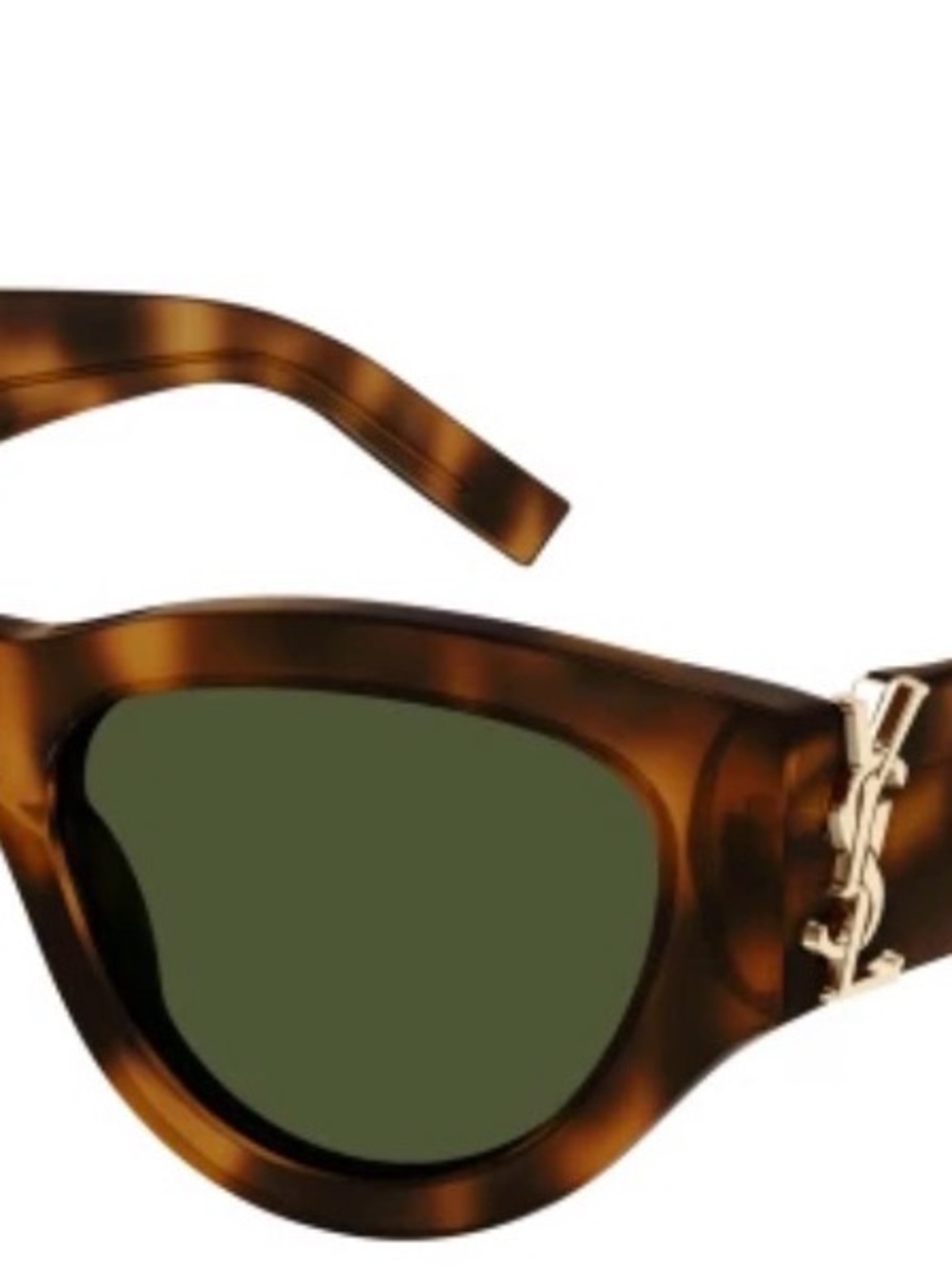 Saint Laurent Black Cat-Eye Sunglasses with Gold YSL Detail